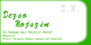 dezso mojszin business card
